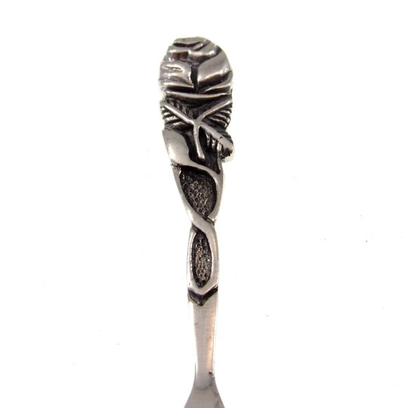 Solid 925 Sterling Silver Viking Rose Bush Salt Spoon Celtic Herb Server Shovel - Picture 7 of 9